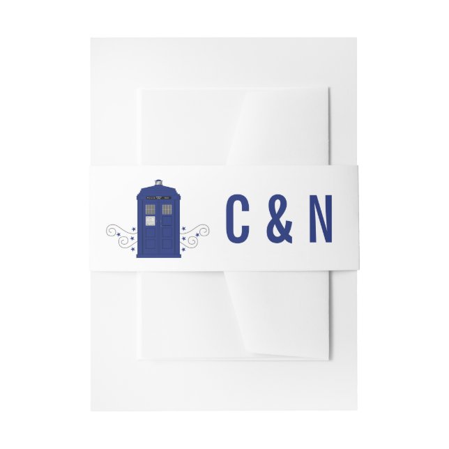 Police Box Wedding Belly Bands v3 Invitation Belly Band (Front Example)