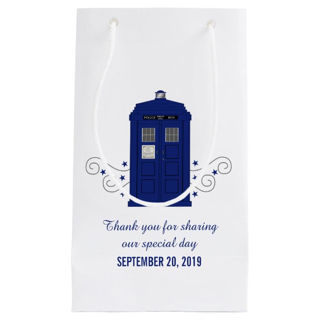 Police Box Wedding Gift Bag v3 (Front)