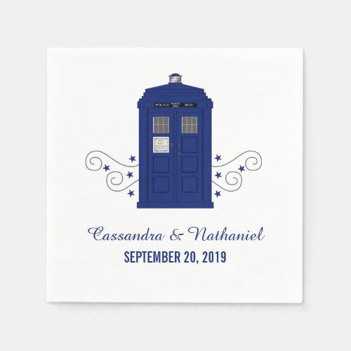 Police Box Wedding Paper Napkins v3