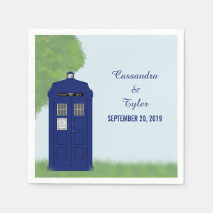 Police Box Wedding Paper Napkins v4