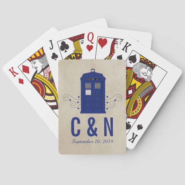 Police Box Wedding Playing Cards v6 (Back)