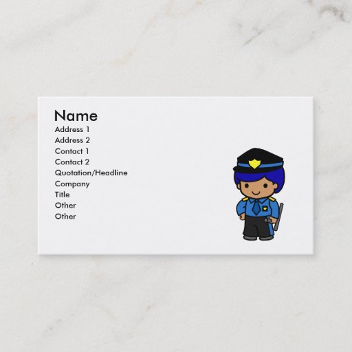 Customizable Police Boy Business Card Templates