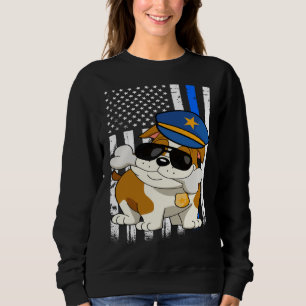 Police Bulldog Back the Blue Law Enforcement Appre Sweatshirt