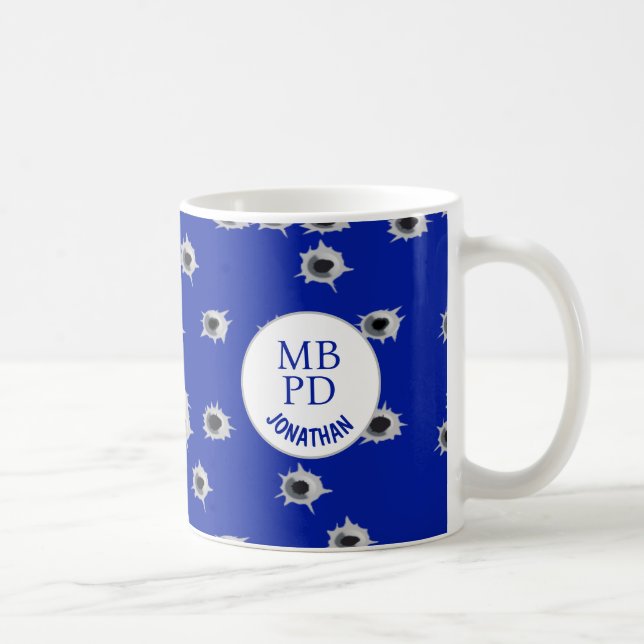 Police Bullet Holes Custom Name Department   Coffee Mug (Right)