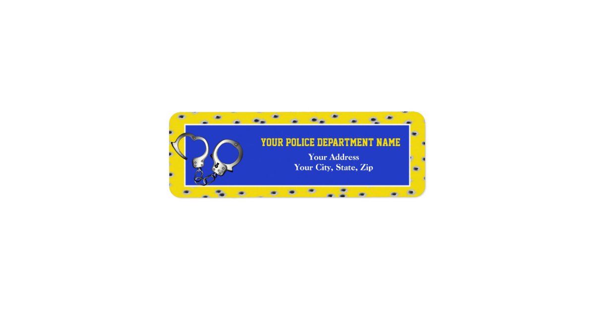 Police Bullet Holes Return Address Label Zazzle
