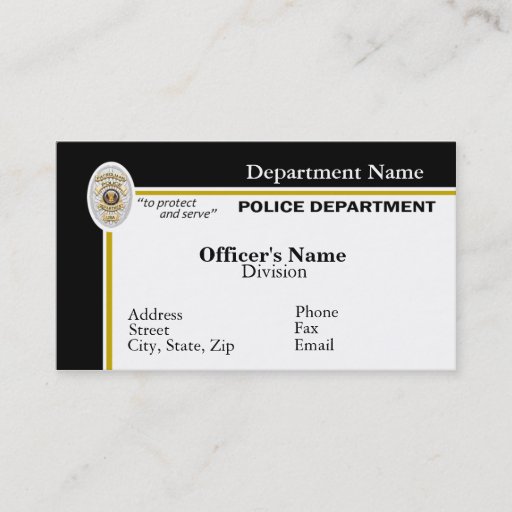 Customizable Police Business Card