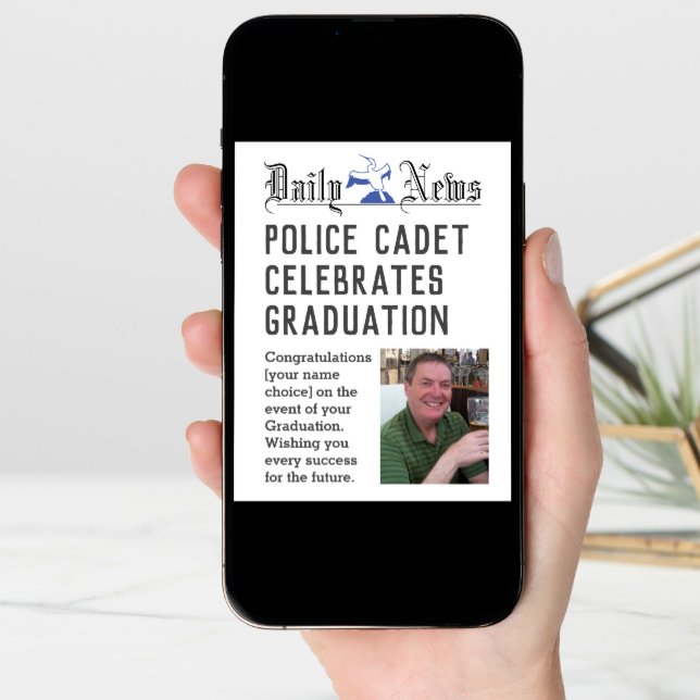 Police Cadet Graduation Card to Personalize (Front Digital)
