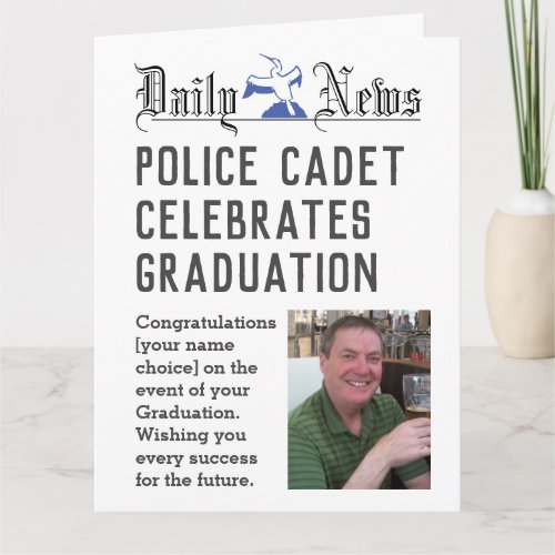 Police Cadet Graduation Card to Personalize