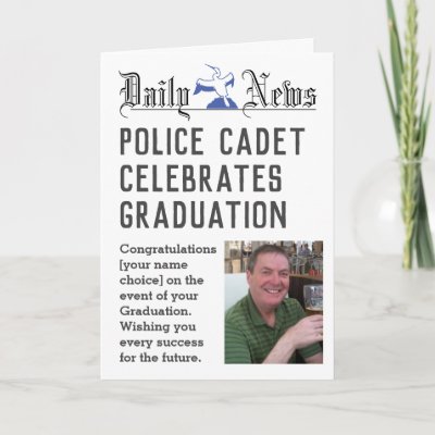 Police Cadet Graduation Card to Personalize