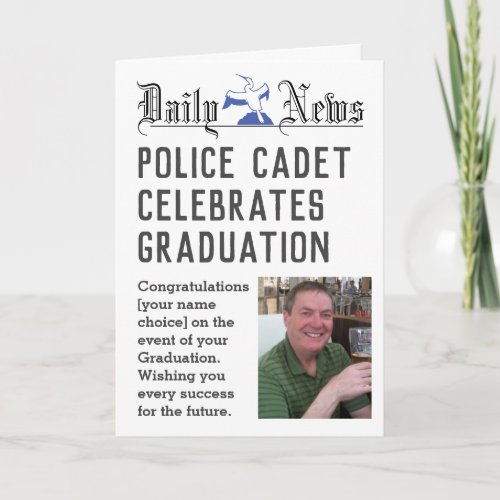 Police Cadet Graduation Card to Personalize