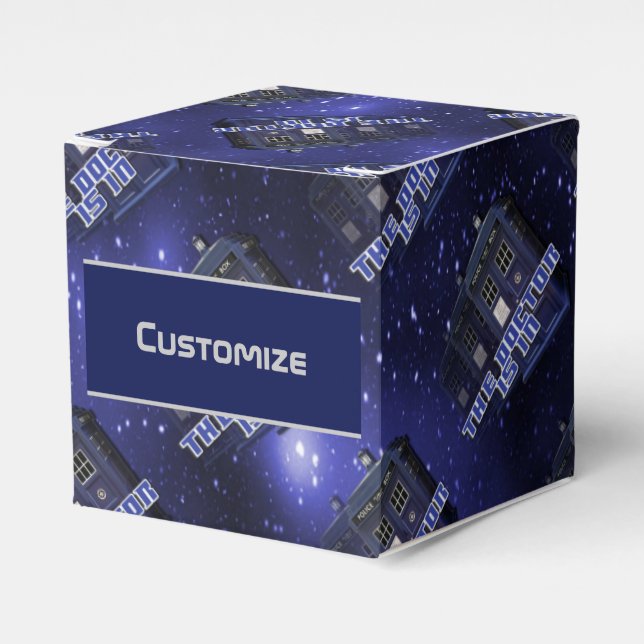 Police Call Box Cube Favor Box (Front Side)