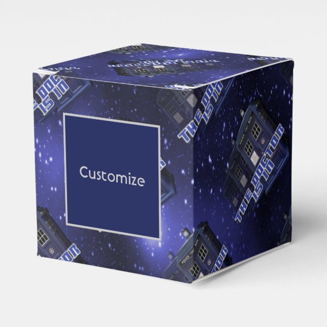 Police Call Box Cube Favor Box (Front Side)