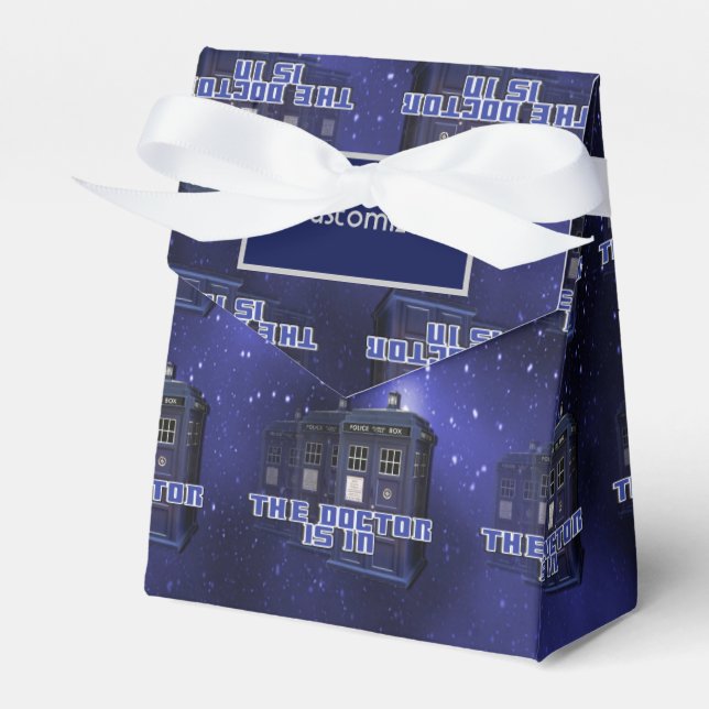 Police Call Box Tent Favor Box (Front Side)