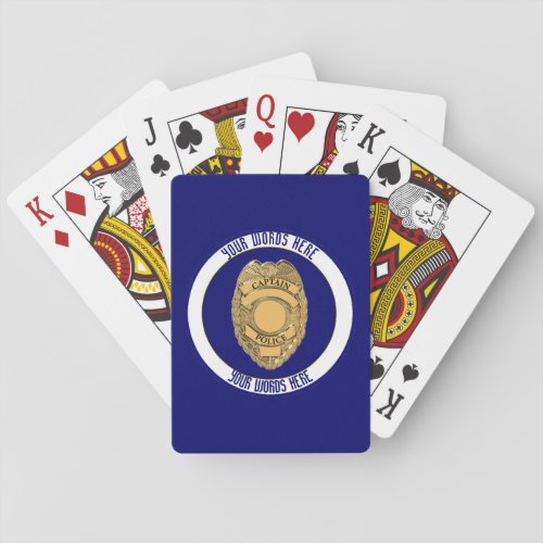 Police Captain Badge Shield Custom Poker Cards