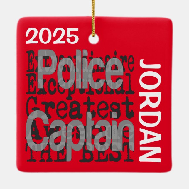 Police Captain Extraordinaire Ceramic Ornament (Back)
