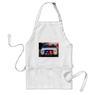 POLICE CAR - all lit up Adult Apron