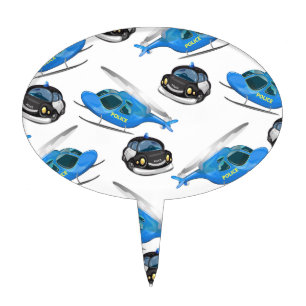 Police Car and helicopter Cake Topper