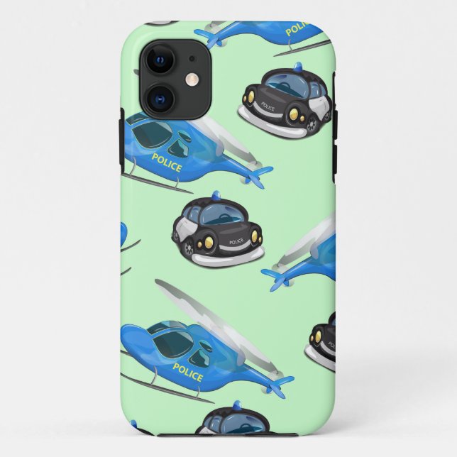 Police Car and helicopter Case-Mate iPhone Case (Back)