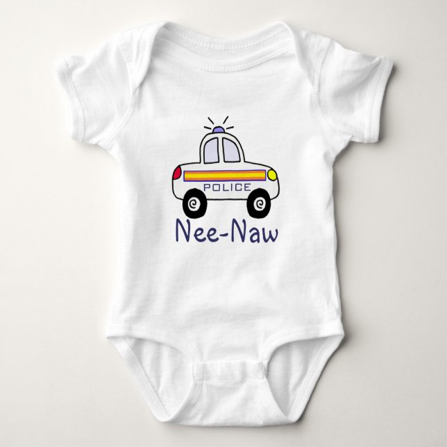 police car baby bodysuit (Front)