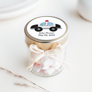 Police Car Baby Shower or Birthday Favor Sticker