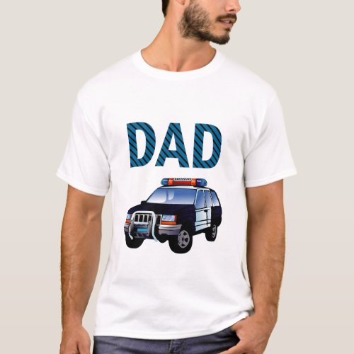 Police Car Birthday Party Dad T_Shirt