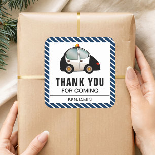 Police Car Birthday Party Favor Sticker