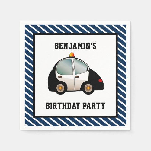 Police Car Birthday Party Paper Napkins