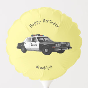 Police car cartoon illustration balloon