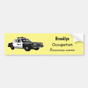 Police car cartoon illustration bumper sticker