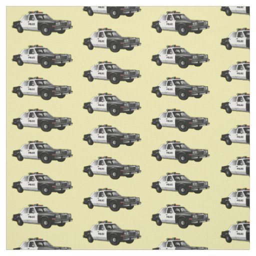 Police car cartoon illustration fabric