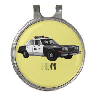 Police car cartoon illustration golf hat clip
