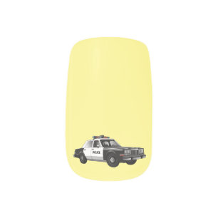 Police car cartoon illustration minx nail art