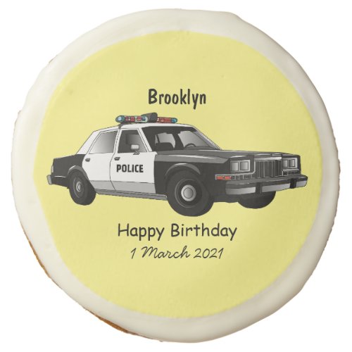 Police car cartoon illustration sugar cookie