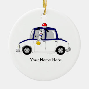 Police Car Ceramic Ornament