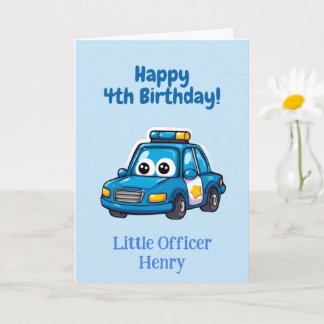 Police Car Congratulations, Personalized Birthday Card