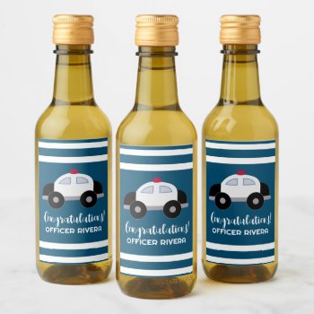 Police Car Cop Law Enforcement Police Officer Wine Label by allpetscherished at Zazzle