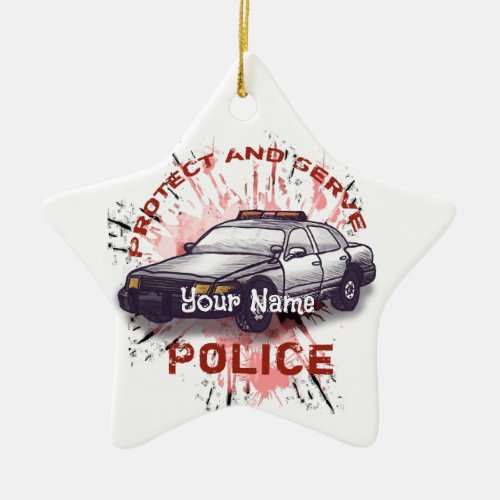 Police Car custom name Ornament