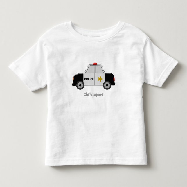 Police Car Just Add Name Toddler T-shirt (Front)