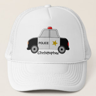 Police Car Just Add Name Trucker Hat