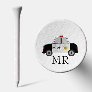 Police Car Monogrammed Golf Tees