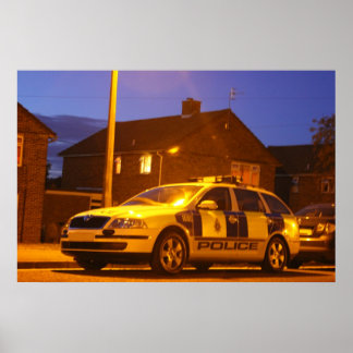 police car night poster