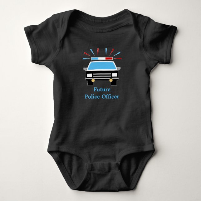 Police Car | Personalized | Future Police Officer Baby Bodysuit (Front)