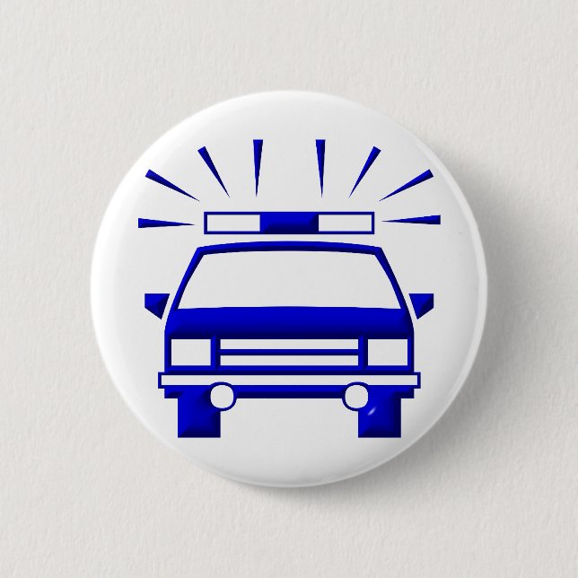 Police Car Pinback Button (Front)