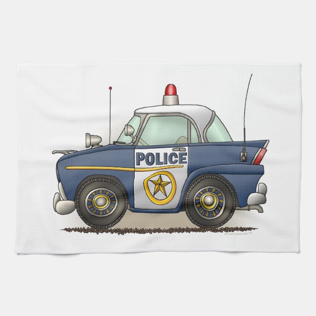 Police Car Police Crusier Cop Car Kitchen Towel (Horizontal)