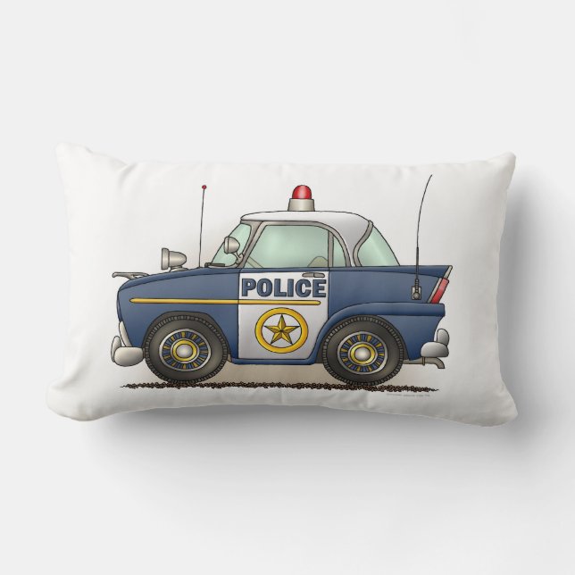 Police Car Police Crusier Cop Car Lumbar Pillow (Front)