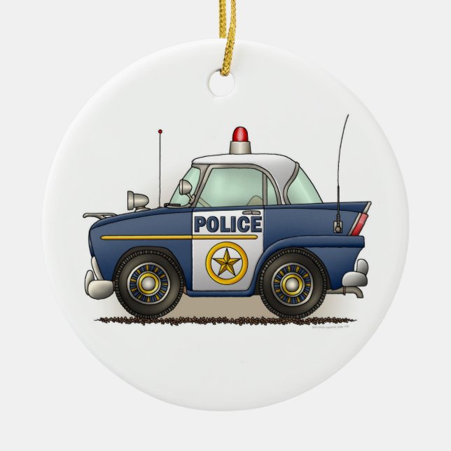 Police Car Police Crusier Cop Car Ornament (Front)