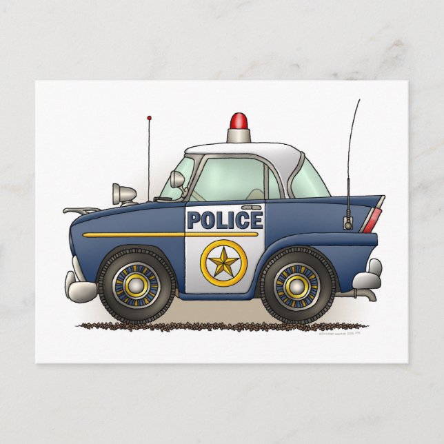 Police Car Police Crusier Cop Car Post Card (Front)