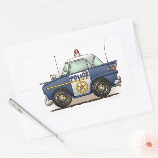 Police Car Police Crusier Cop Car Rectangular Sticker | Zazzle