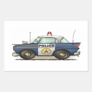 Police Car Police Crusier Cop Car Rectangular Sticker