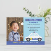 Police Car Police Themed Boys Birthday Party Photo Invitation (Standing Front)